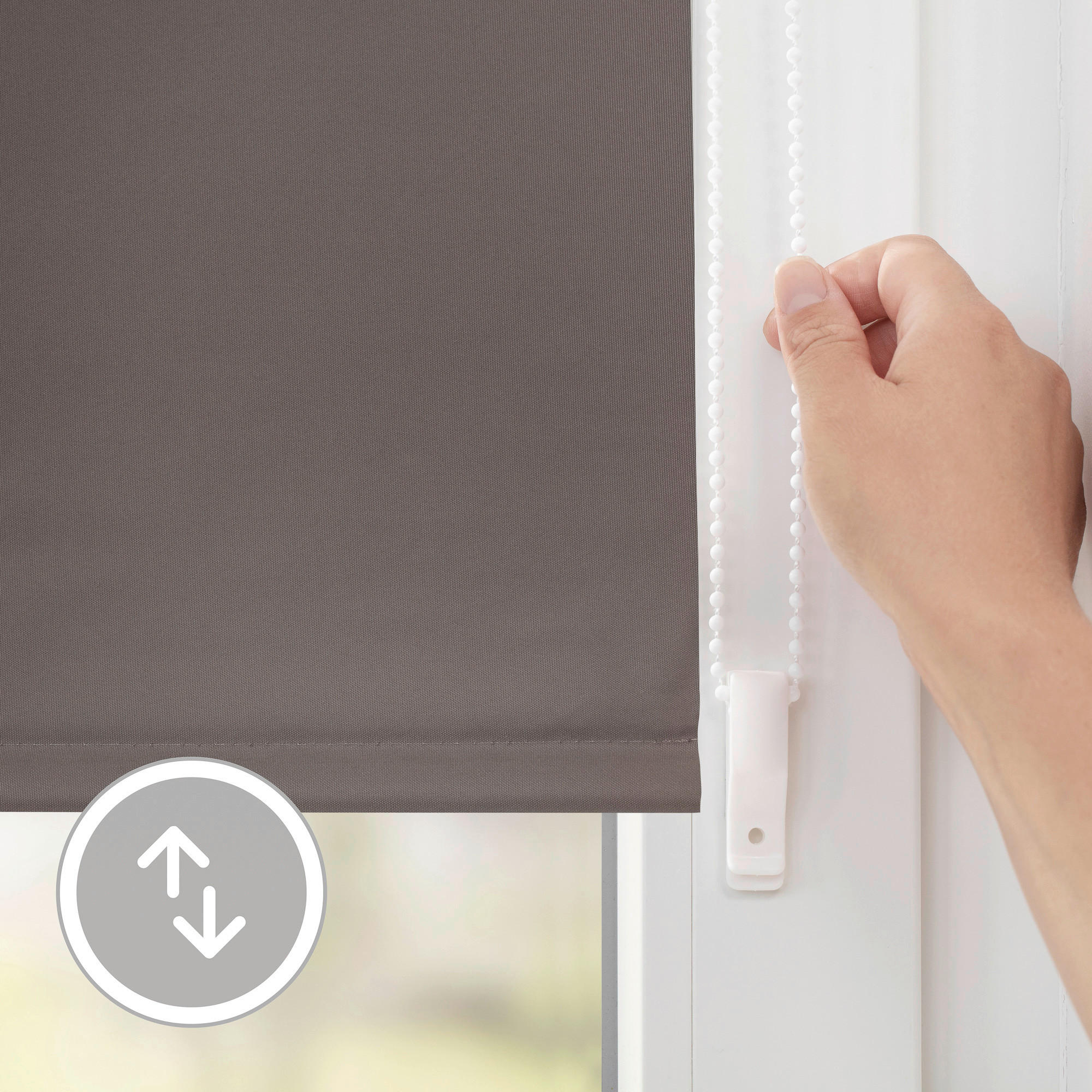 Thermo Klebe-/Klemmrollo Verdunklungsqualität taupe B/L: ca. 40x150 cm Rollo_schnurlos_Thermo_VD_Klemmfix - taupe (40,00/150,00cm) - LICHTBLICK