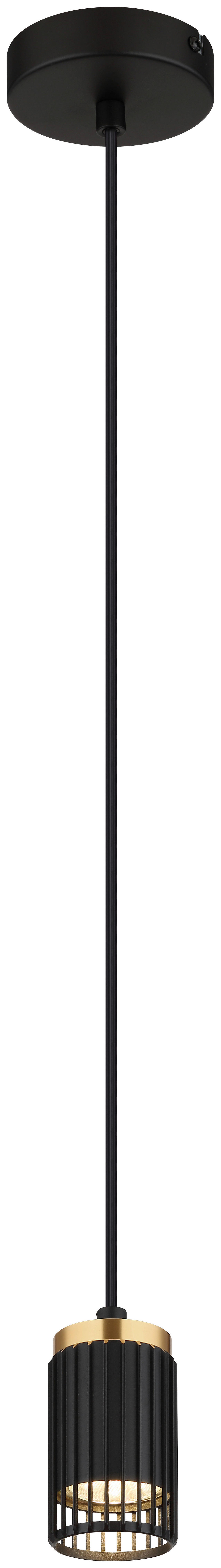 GLOBO Pendelleuchte mattschwarz Metall Aluminium H/D: ca. 120x10 cm GU10 1 Brennstellen Korben - mattschwarz (10,00/120,00cm) - GLOBO