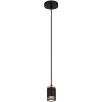 GLOBO Pendelleuchte mattschwarz Metall Aluminium H/D: ca. 120x10 cm GU10 1 Brennstellen Korben - mattschwarz (10,00/120,00cm) - GLOBO