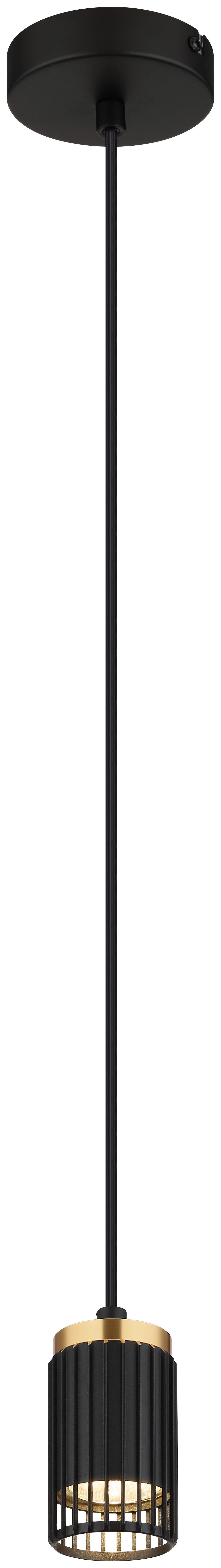 GLOBO Pendelleuchte mattschwarz Metall Aluminium H/D: ca. 120x10 cm GU10 1 Brennstellen Korben - mattschwarz (10,00/120,00cm) - GLOBO