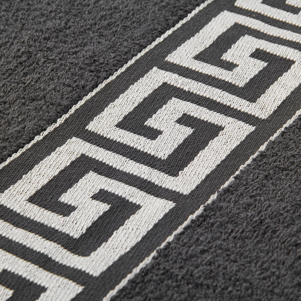 POCOline Duschtuch Mäander Mäander - schwarz (80,00/160,00cm) - POCOline