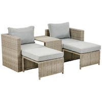 Greemotion Loungeset Olea mini hellbraun Polyester B/H/L: ca. 77x66,5x74,5 cm Olea mini - hellgrau/hellbraun (74,50/77,00/66,50cm) - Greemotion
