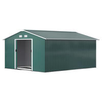 Outsunny Gerätehaus dunkelgrün Stahl B/H/L: ca. 386x200x340 cm Gerätehaus - dunkelgrün (340,00/386,00/200,00cm) - Outsunny