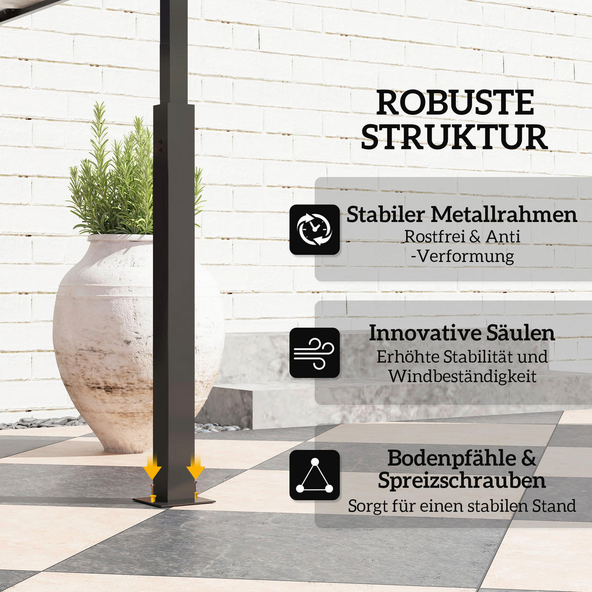 Outsunny Grillpavillon dunkelgrau Polyester B/H/L: ca. 148x248x243 cm Grillpavillon - dunkelgrau (243,00/148,00/248,00cm) - Outsunny