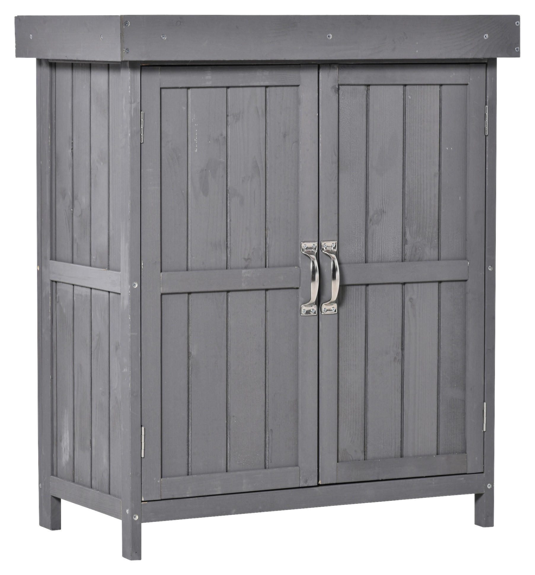 Outsunny Gartenschrank Gartenschrank - grau (74,00/43,00/88,00cm) - Outsunny