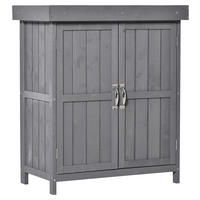 Outsunny Gartenschrank Gartenschrank - grau (74,00/43,00/88,00cm) - Outsunny