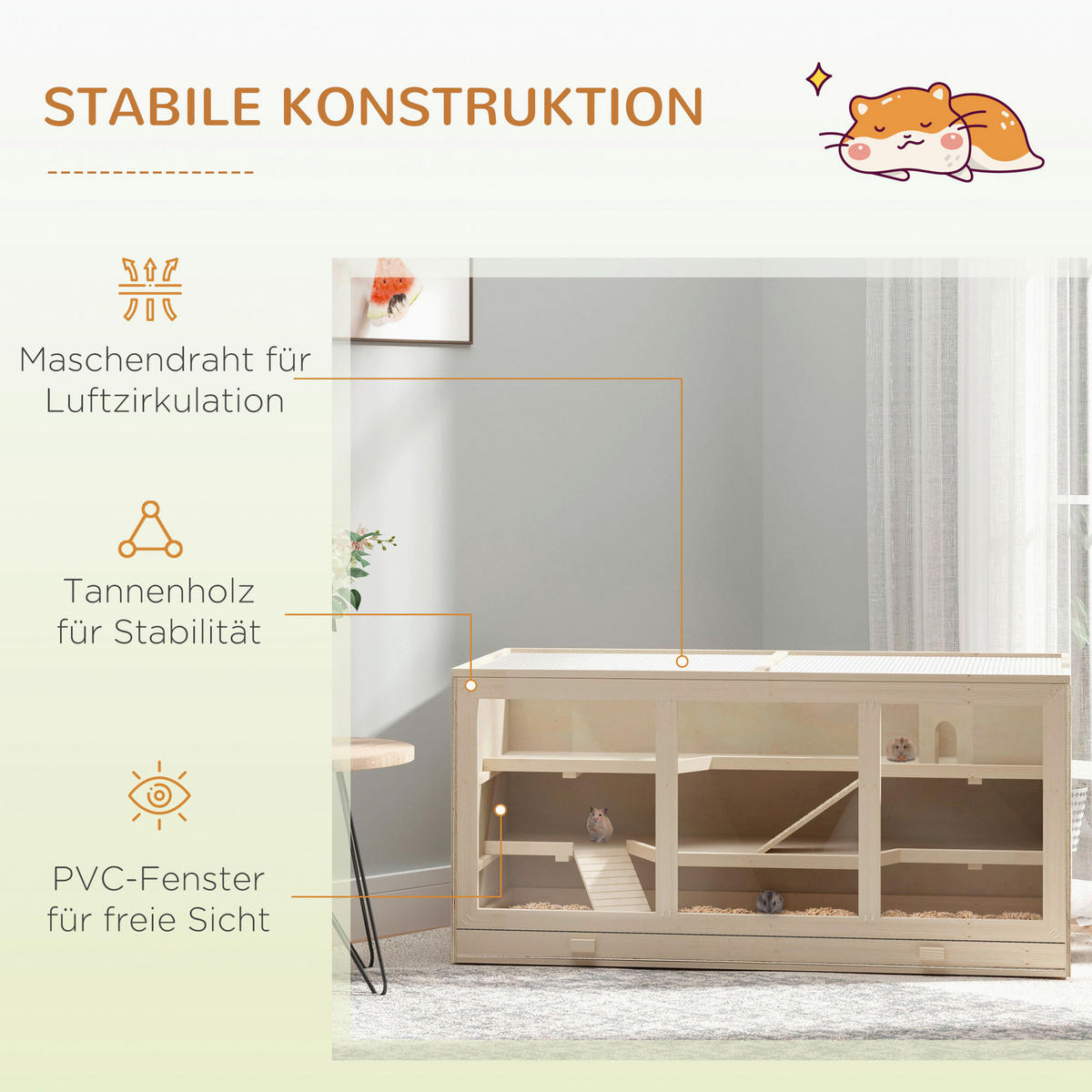 PawHut Nagerkäfig Nagerkäfig - (115,00/57,00/55,00cm) - PawHut
