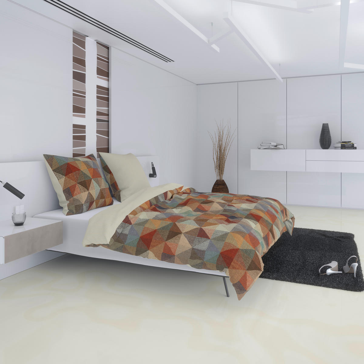 Baumwoll Wende Bettwäsche Wendebettwäsche_Baumwolle_Cubus-1 - braun/beige (135,00/200,00cm)