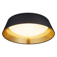 Reality LED-Deckenleuchte R62871879 schwarz weiß gold Stoff Kunststoff H/D: ca. 12x45 cm LED-Deckenleuchte_Ponts - gold/weiß (45,00/12,00cm) - Reality