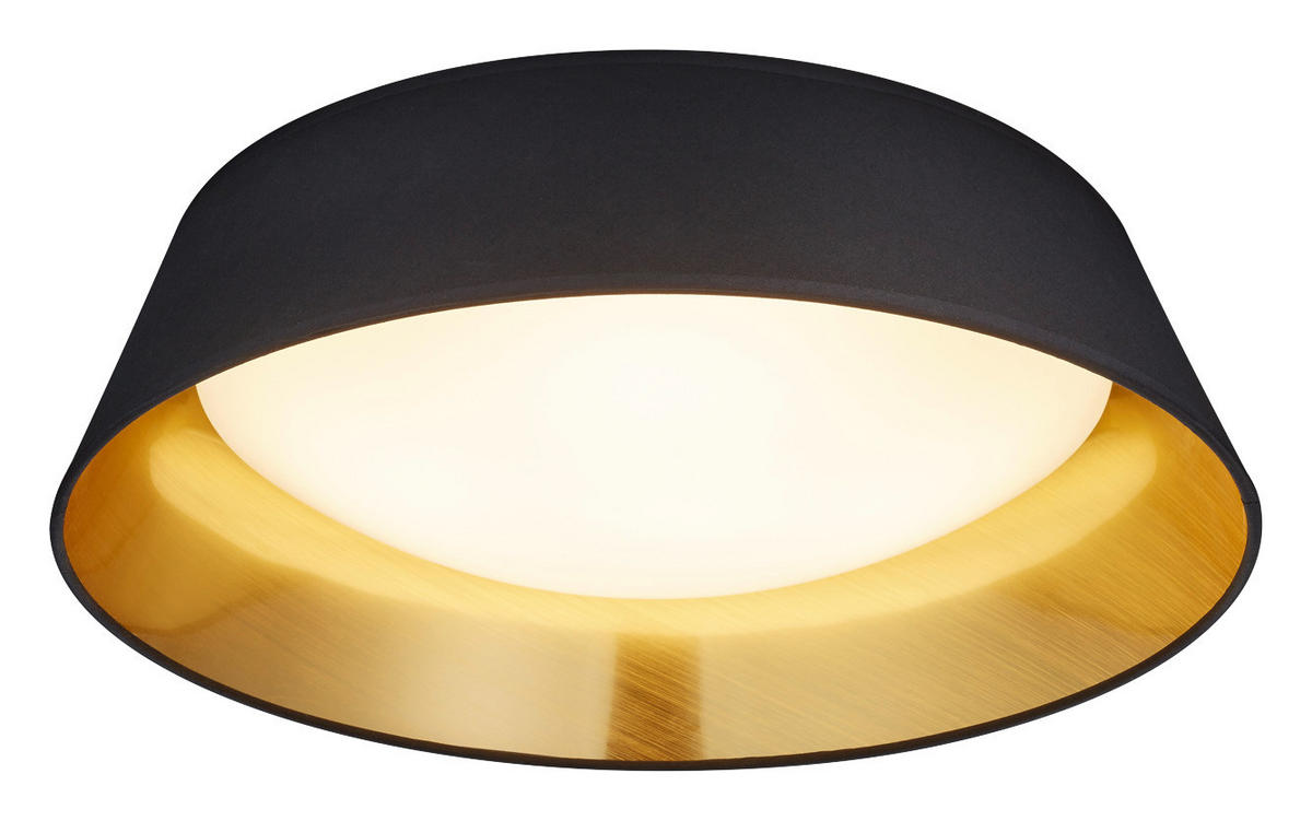 Reality LED-Deckenleuchte R62871879 schwarz weiß gold Stoff Kunststoff H/D: ca. 12x45 cm LED-Deckenleuchte_Ponts - gold/weiß (45,00/12,00cm) - Reality