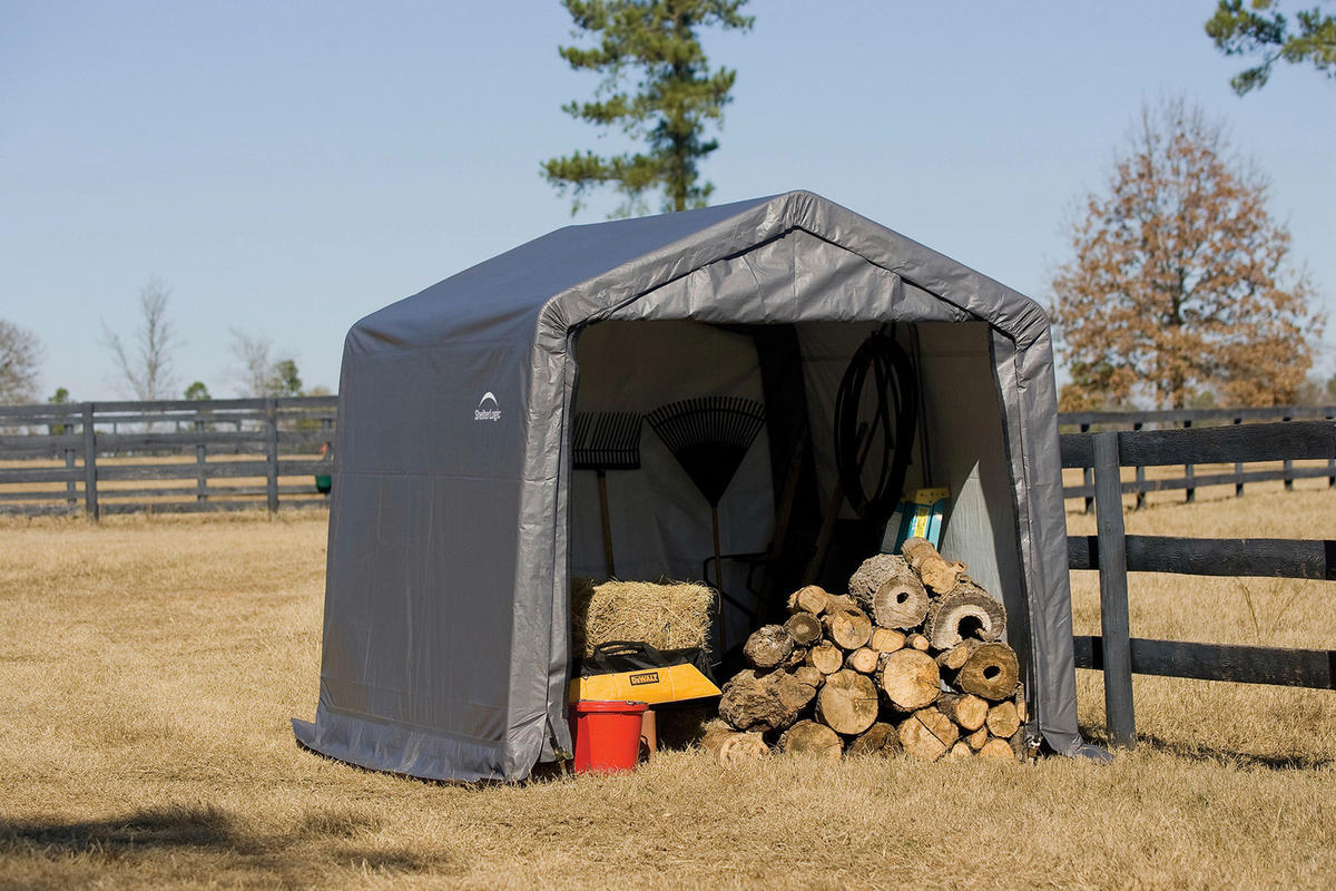 ShelterLogic Gartenhaus Shed-in-a-Box grau B/H/L: ca. 300x240x300 cm Shed-in-a-Box - grau (300,00/300,00/240,00cm) - ShelterLogic