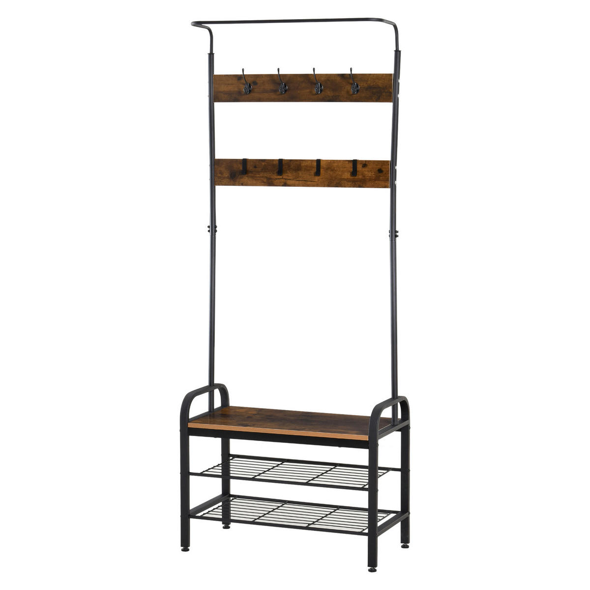 HOMCOM Garderobe schwarz Polypropylen B/H/L: ca. 34x72x185 cm Garderobenmodul - natur/schwarz (185,00/34,00/72,00cm) - HOMCOM