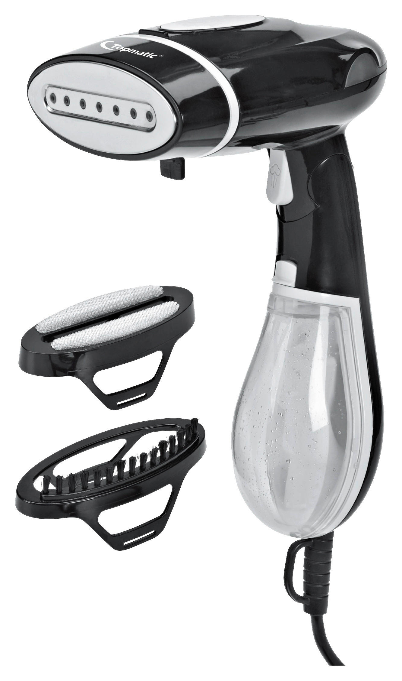 Topmatic Dampfbürste DG-1300.1 schwarz silber Kunststoff Dampfbürste - schwarz/silber - Topmatic