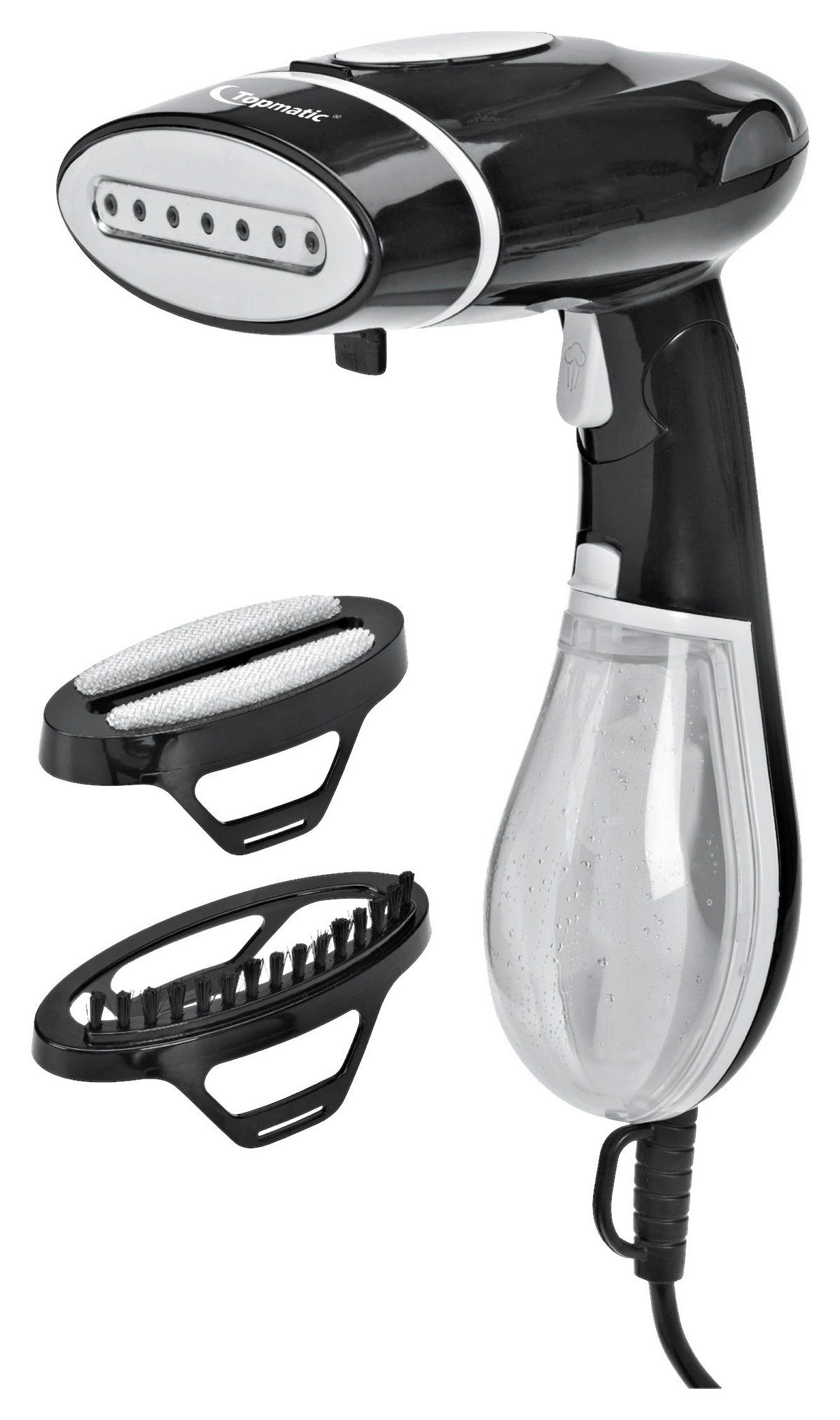 Topmatic Dampfbürste DG-1300.1 schwarz silber Kunststoff Dampfbürste - schwarz/silber - Topmatic