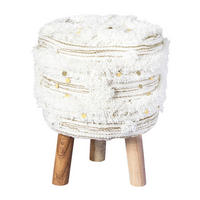 360 Living Hocker Bohist 400 creme khaki Baumwolle Baumwolle Holz H/D: ca. 50x38 cm Bohist 400 - creme/khaki (38,00/50,00cm) - 360 Living
