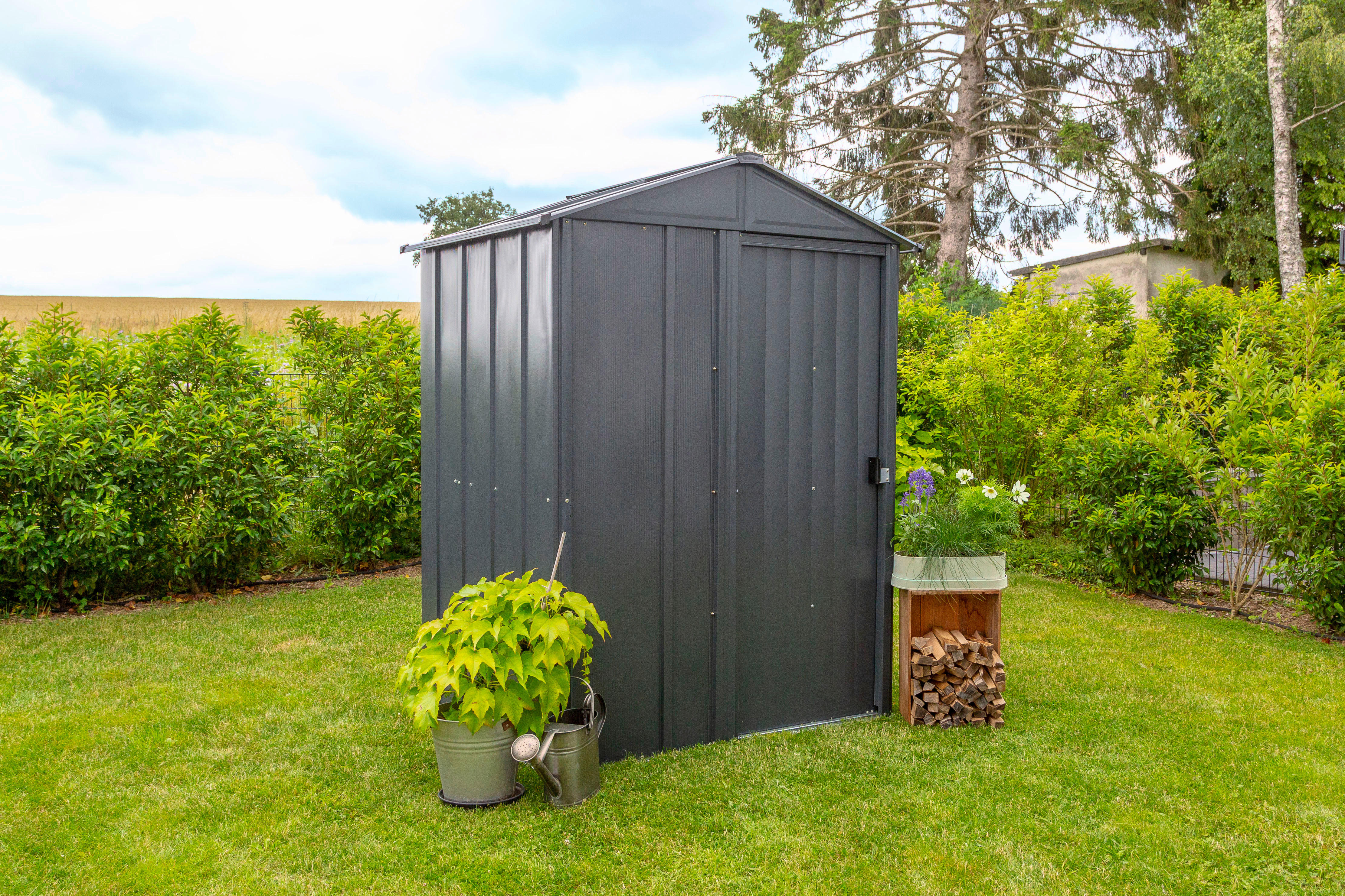 Spacemaker Gartenhaus grau B/H/L: ca. 151x198x122 cm Gartenhaus - grau (122,00/151,00/198,00cm) - Spacemaker