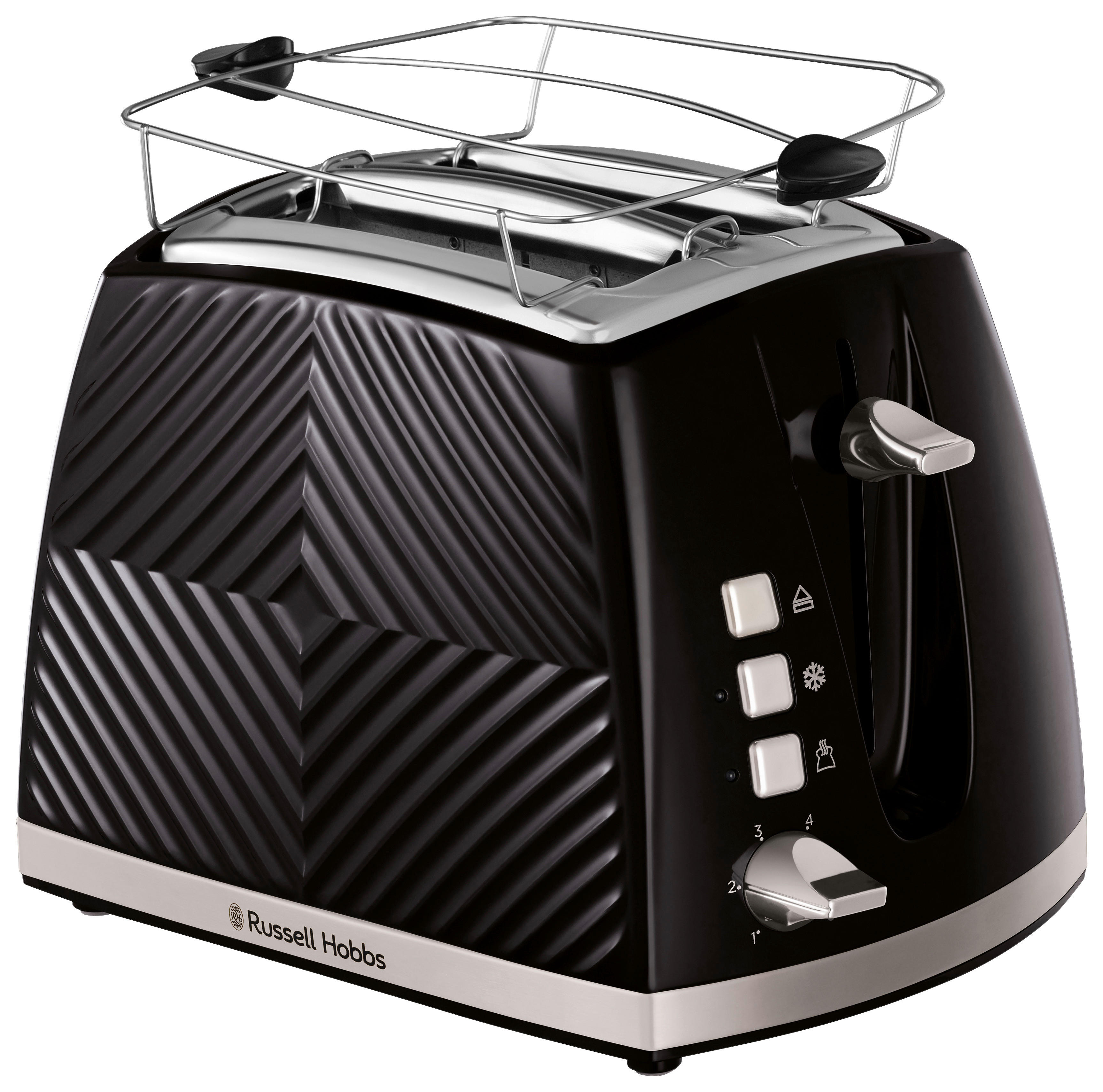 Russell Hobbs Toastautomat 26390-56 schwarz Edelstahl Edelstahl B/H/T: ca. 37x22x18 cm Groove - schwarz/Edelstahl (37,00/22,00/18,00cm) - Russell Hobbs