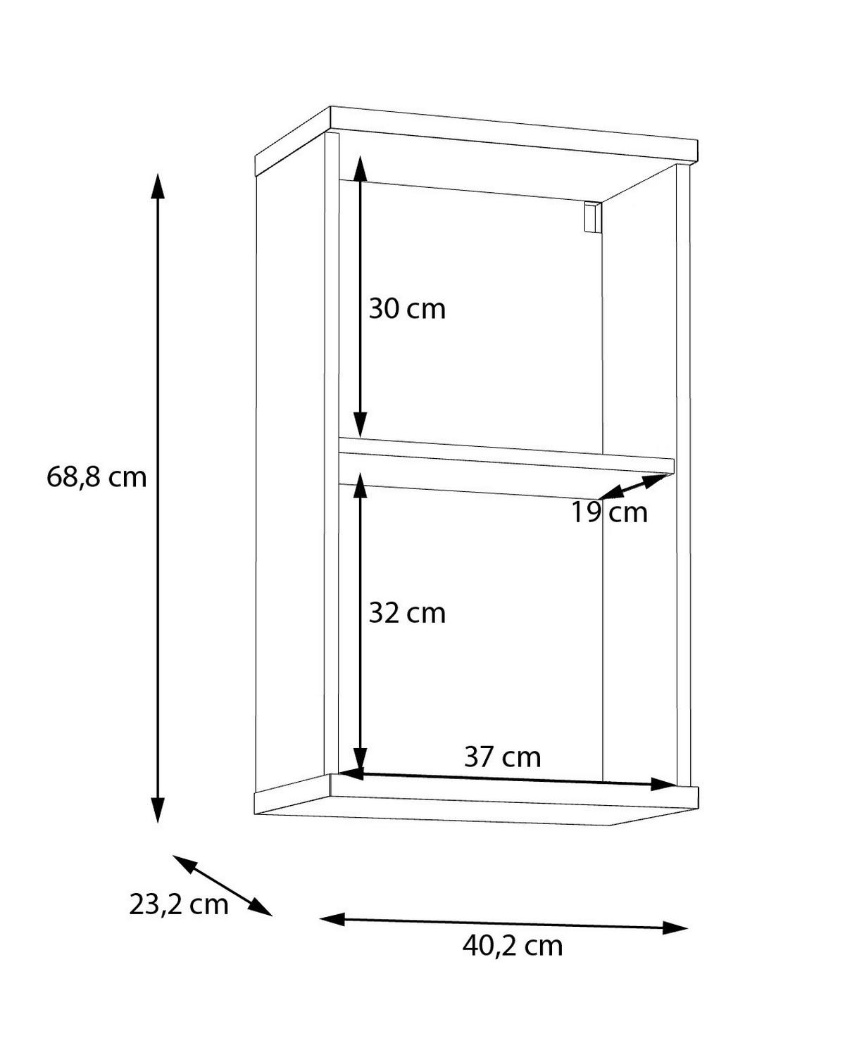 Hängeschrank  Eiche Artisan Nachbildung salbei B/H/T: ca. 40x69x23 cm Champ_Hängeschrank CMPH072-M888 - Eiche/salbei (40,00/69,00/23,00cm)