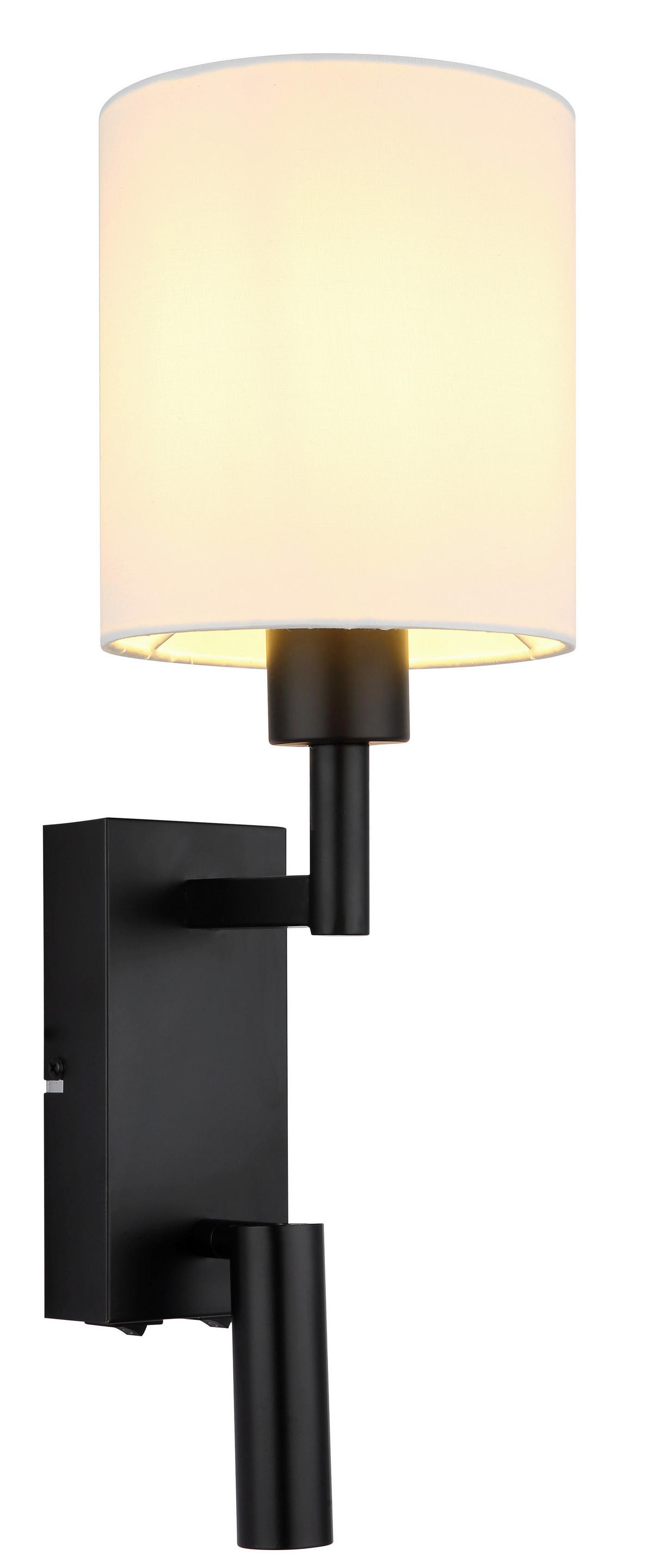 GLOBO Wandleuchte weiß schwarz Metall B/H/L: ca. 17x45,5x15 cm E27 2 Brennstellen Zamora - weiß/schwarz (15,00/17,00/45,50cm) - GLOBO