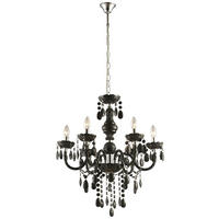 GLOBO Kronleuchter schwarz Acryl Metall H/D: ca. 166x67 cm E14 6 Brennstellen CUIMBRA I - schwarz (67,00/166,00cm) - GLOBO