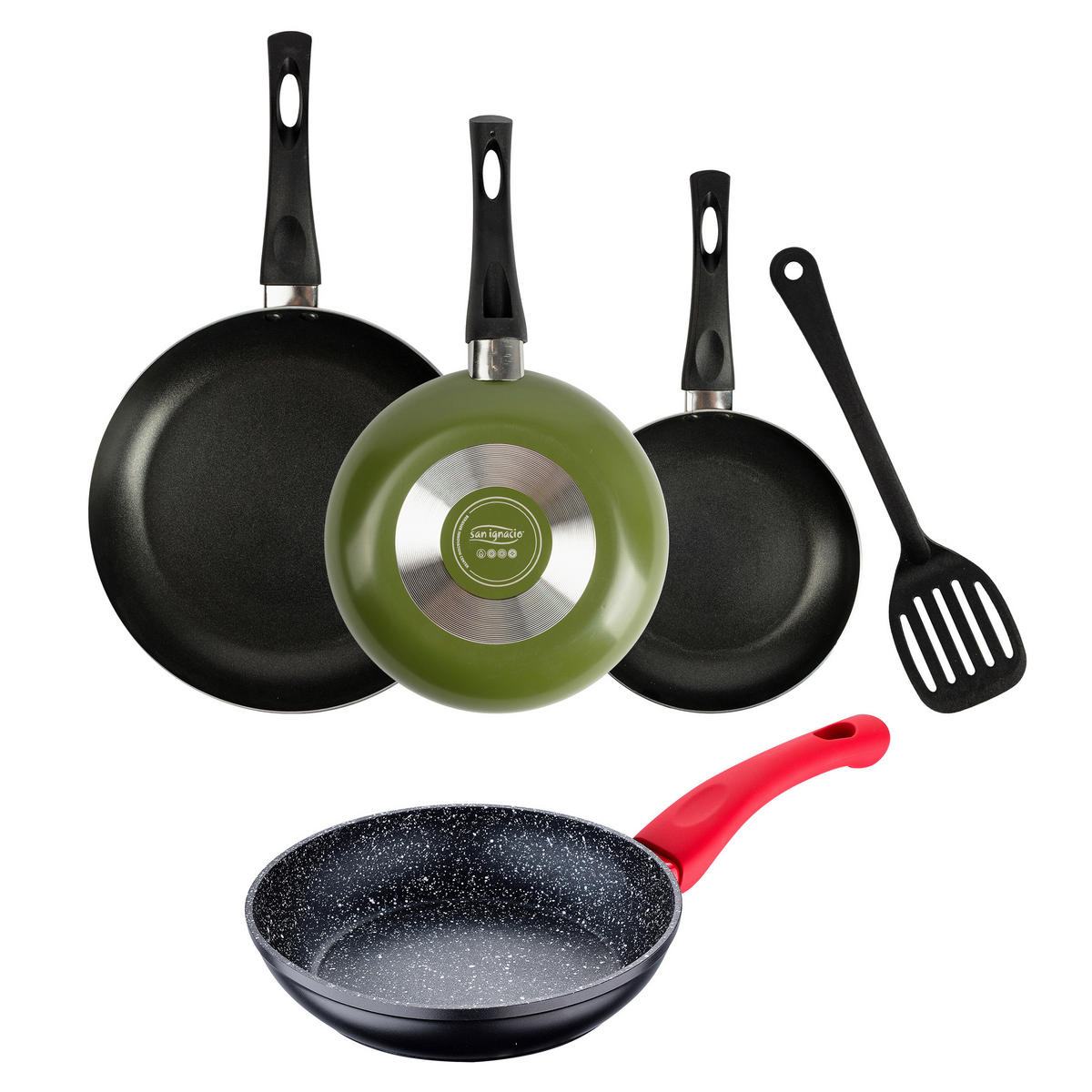 SAN IGNACIO Pfannenset FRIDA REECO schwarz Aluminium FRIDA REECO - schwarz - SAN IGNACIO