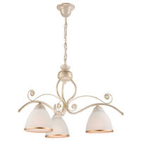 Lamkur Pendelleuchte RETRO II 19192 weiß Glas Stahl H/L: ca. 73x41 cm E27 3 Brennstellen Retro II - weiß (41,00cm) - Lamkur