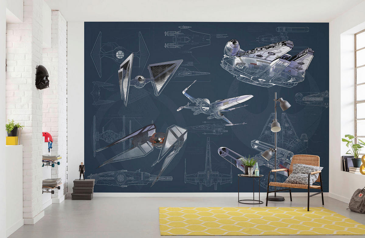 Komar Fototapete Star Wars Blueprint Dark DX8-077 B/H: ca. 400x280 cm Star Wars Blueprint Dark DX8-077 - (400,00/280,00cm) - Komar