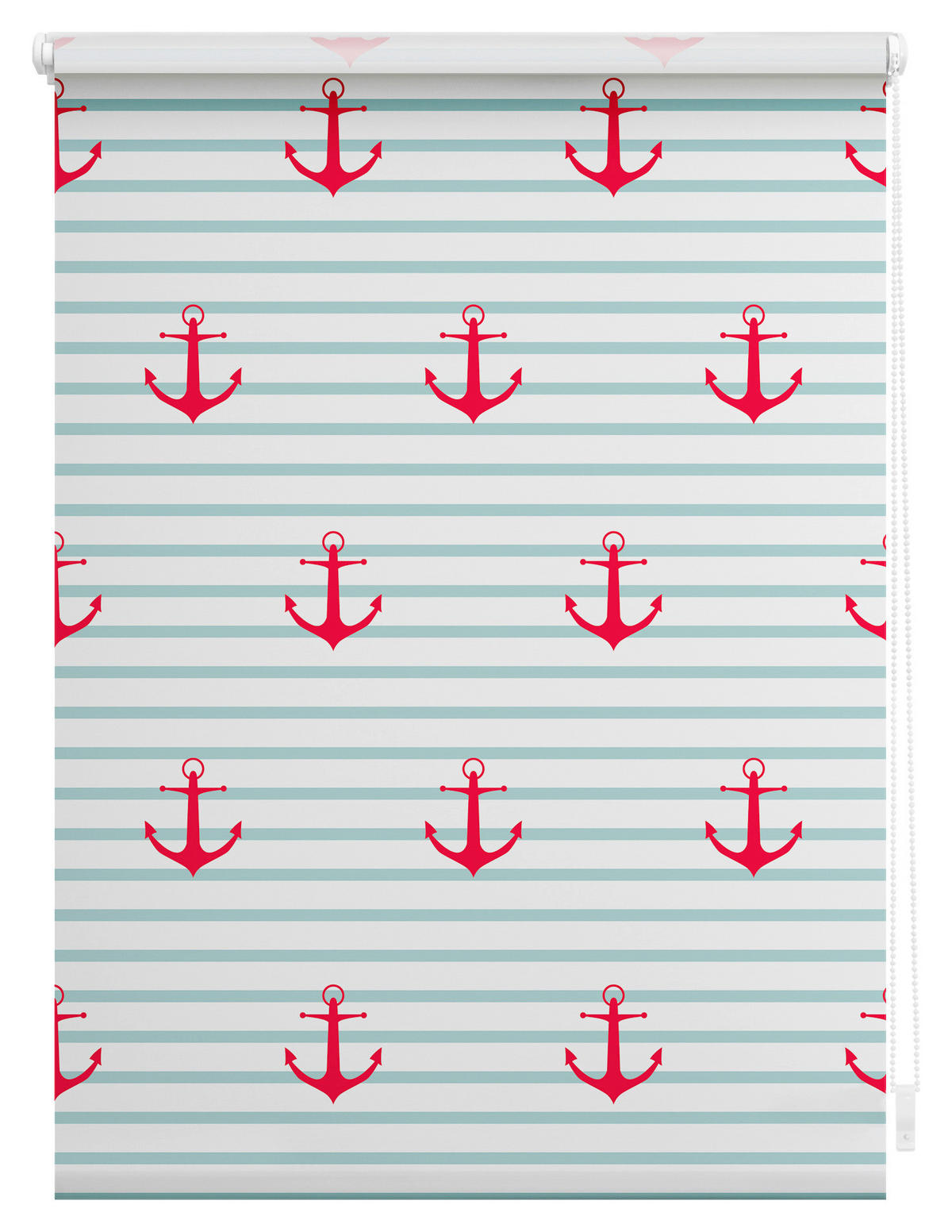Verdunkelungsrollo Anker gestreift türkis B/L: ca. 45x150 cm Anker gestreift - rot/türkis (45,00/150,00cm) - LICHTBLICK