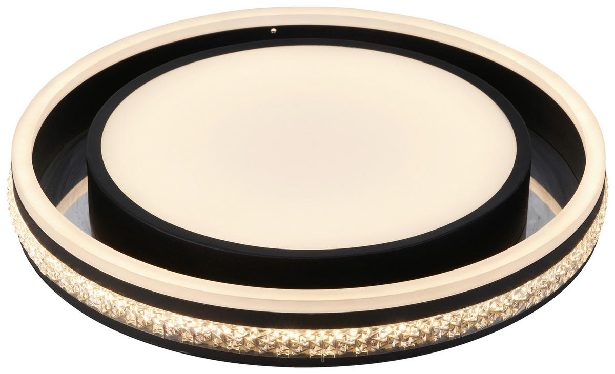 Deckenleuchte schwarz Metall B/H/L: ca. 11x42x42 cm LED-Deckenleuchte_Hawaii - schwarz (42,00/11,00/42,00cm)