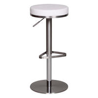 Barhocker weiß Edelstahl Kunstleder Edelstahl Edelstahl Barhocker Durable M7 - weiß/Edelstahl - Wohnling
