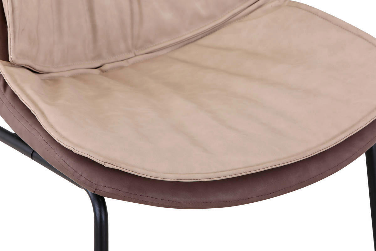 Stuhl Brady 200 beige hellbraun Kunstleder Kunstleder B/H/T: ca. 54x84x64 cm Brady 200 - beige/schwarz (54,00/84,00/64,00cm) - 360 Living
