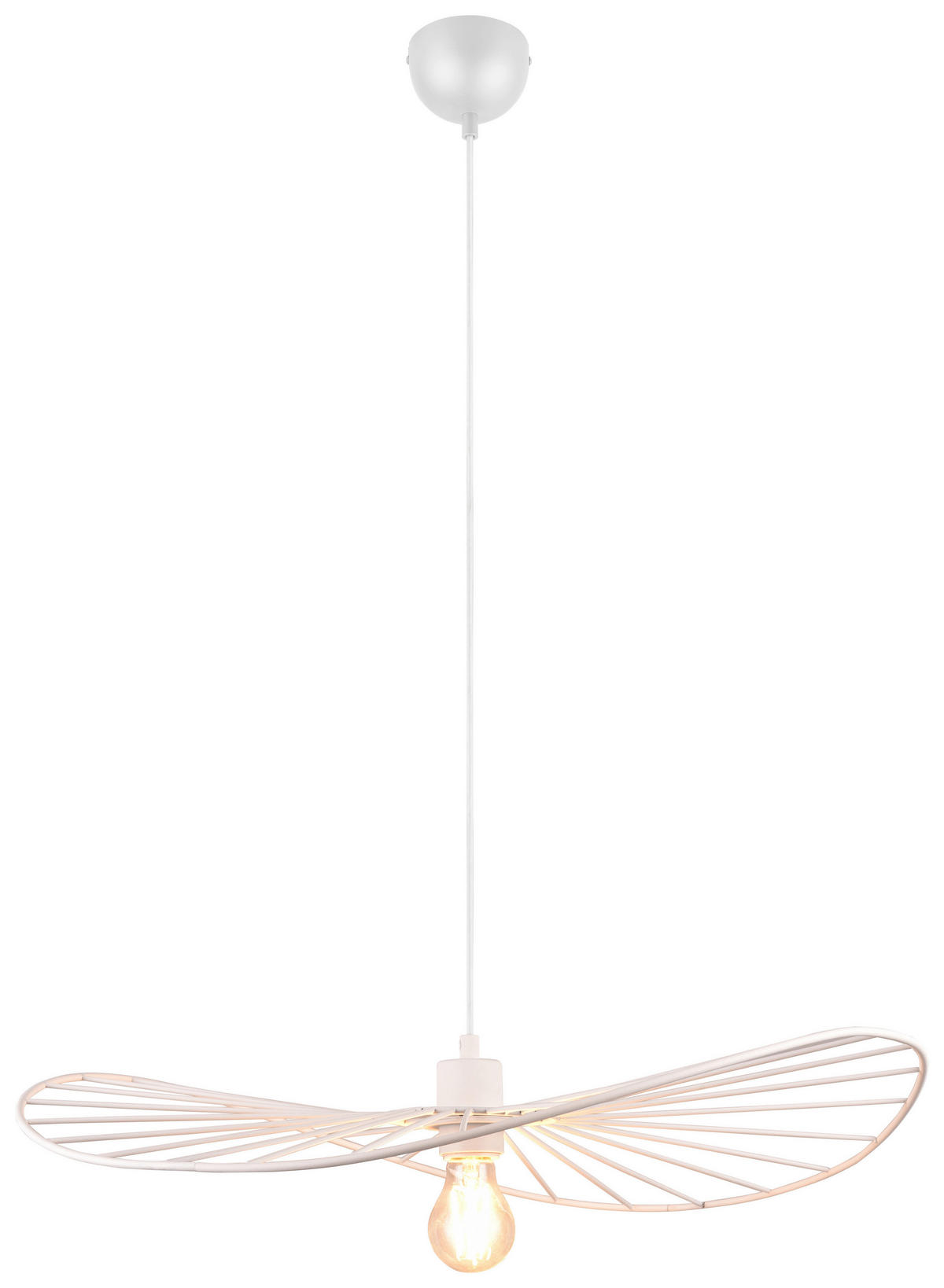 Reality Pendelleuchte R31451031 Chapeau weiß Metall H/D: ca. 150x60 cm E27 1 Brennstellen Chapeau - weiß (60,00/150,00cm) - Reality