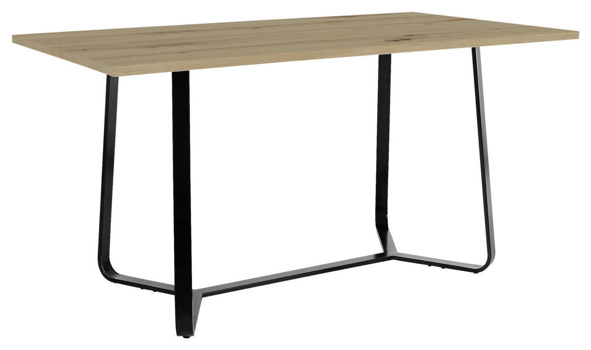 Tisch TALEA Eiche Nachbildung schwarz pulverbeschichtet B/H/T: ca. 140x76x90 cm TALEA - Eiche/schwarz (140,00/76,00/90,00cm) - byLIVING