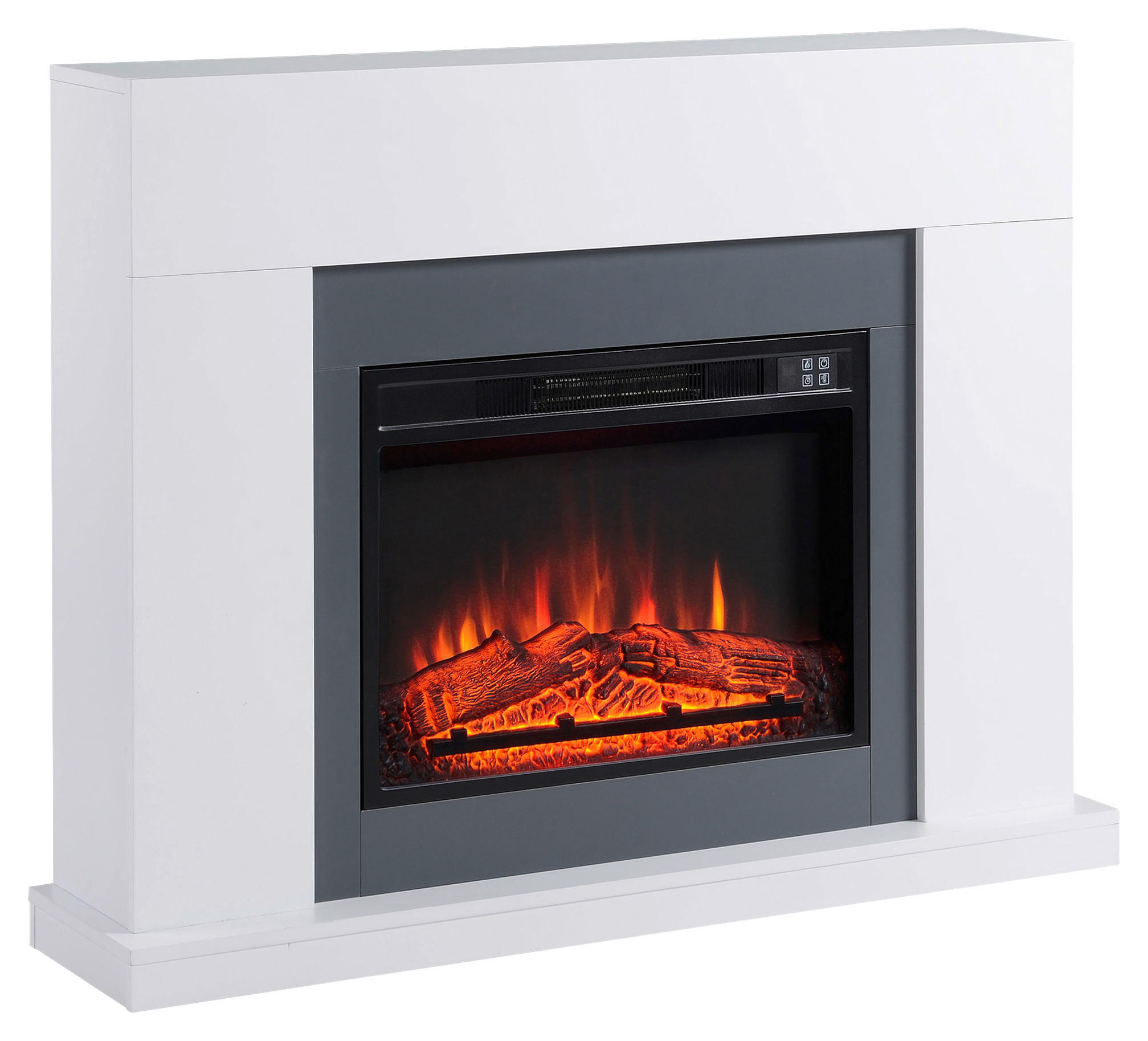 HOMCOM Elektro-Kamin weiß Stahl MDF Kunststoff B/H/T: ca. 113x87,5x16,6 cm ca. 2000 W Elektrokamin 820-227V90 - weiß (113,00/87,50/16,60cm) - HOMCOM