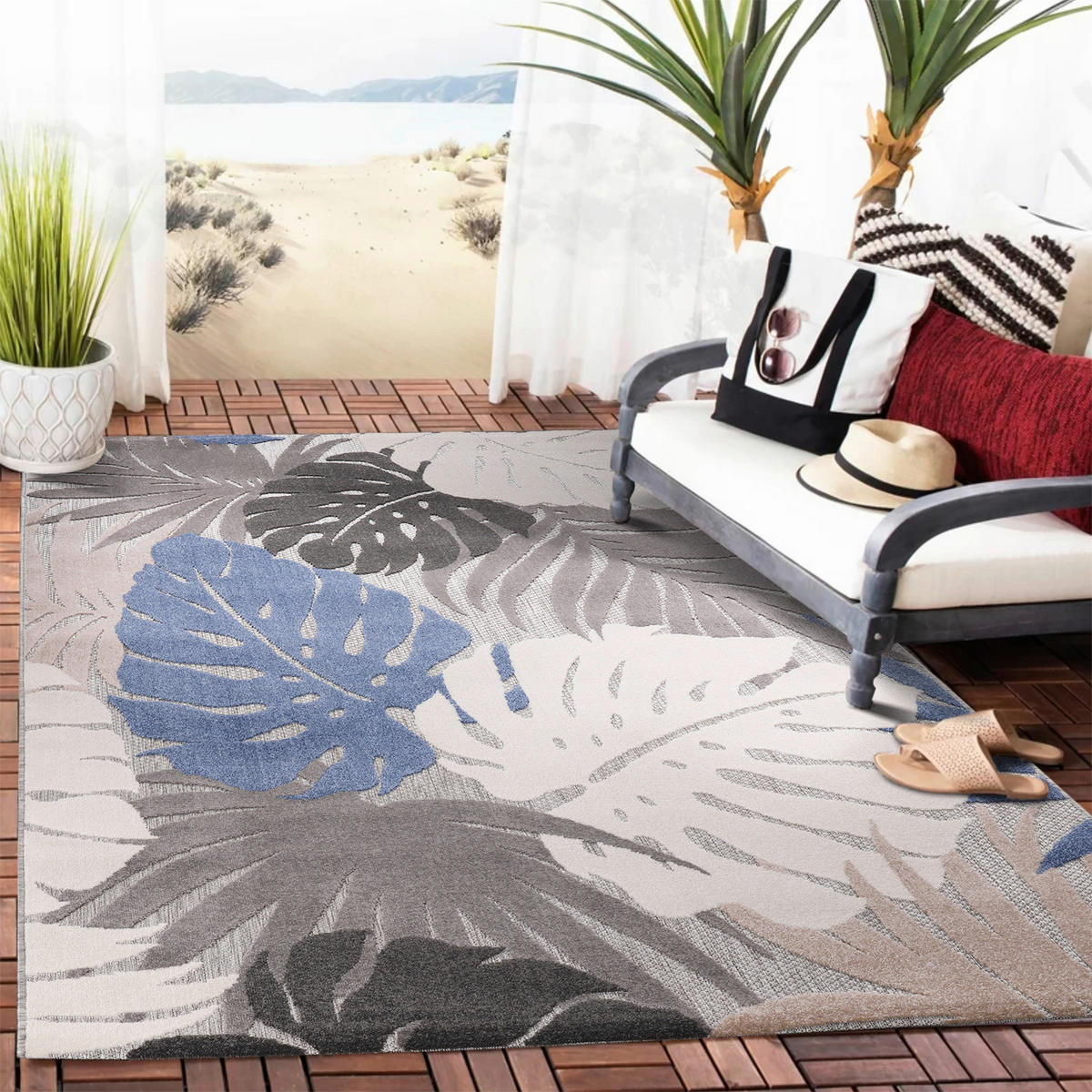 Sanat Outdoorteppich FLORAL beige B/L: ca. 240x330 cm FLORAL - beige (240,00/330,00cm) - Sanat