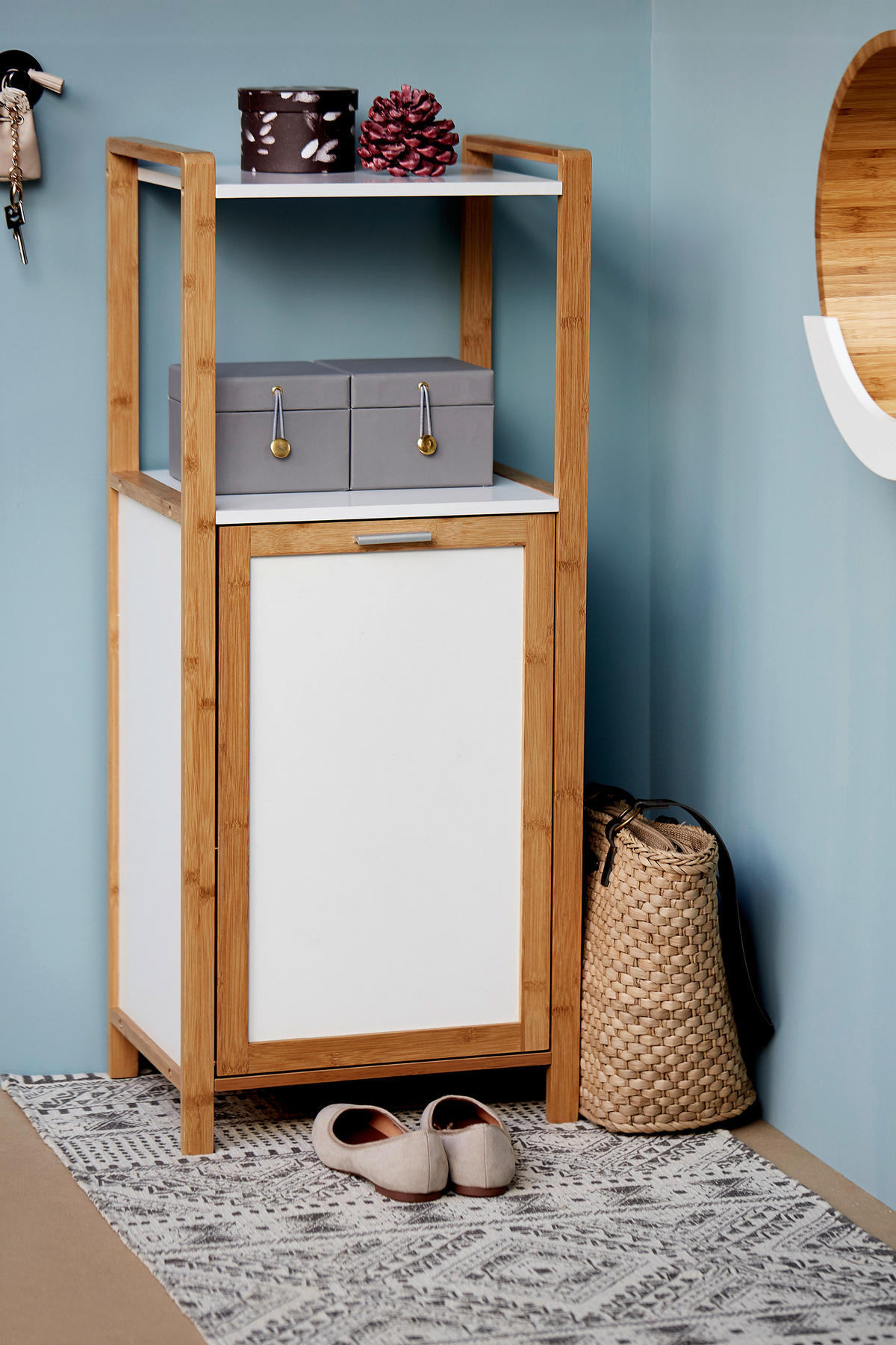 Badregal weiß Bambus Badregal_Finja_2in1 - weiß - WENKO