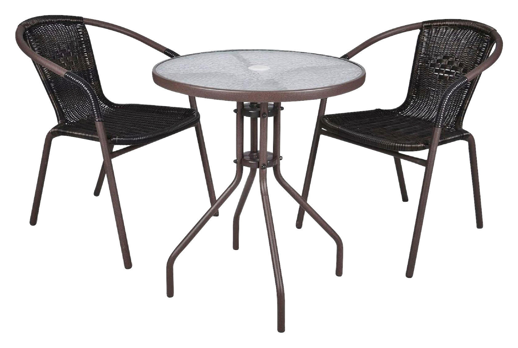 VCM Balkon-Set braun Polyrattan B/H/T: ca. 53x73x60 cm günstig online kaufen