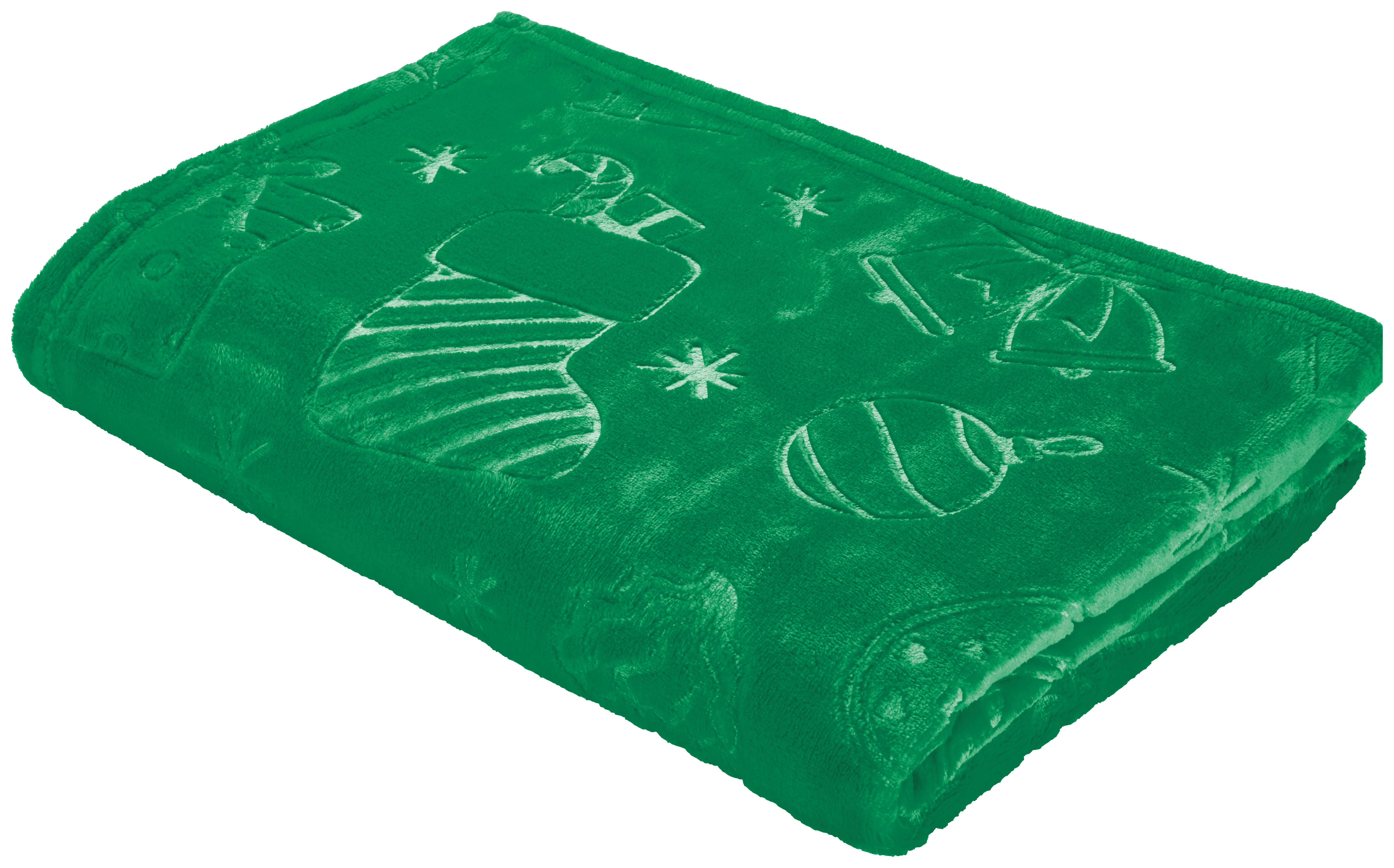 Flanelldecke Weihnachten Flanell Weihnachten - grün (140,00/200,00cm) - POCOline