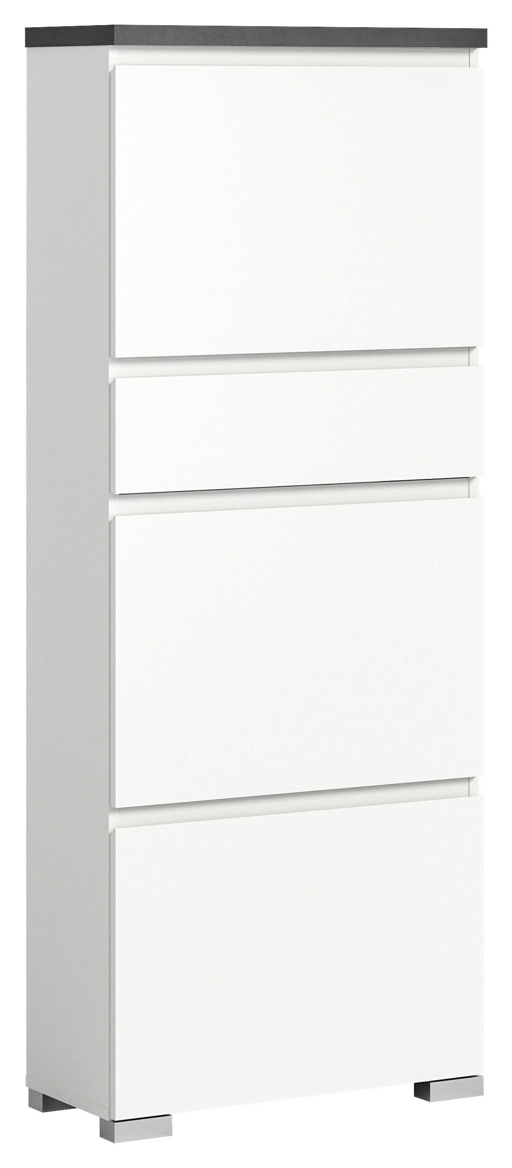 Schuhschrank Shoelove weiß grau B/H/T: ca. 60x151x27 cm Shoelove - weiß/grau (60,00/151,00/27,00cm) - xonox.home