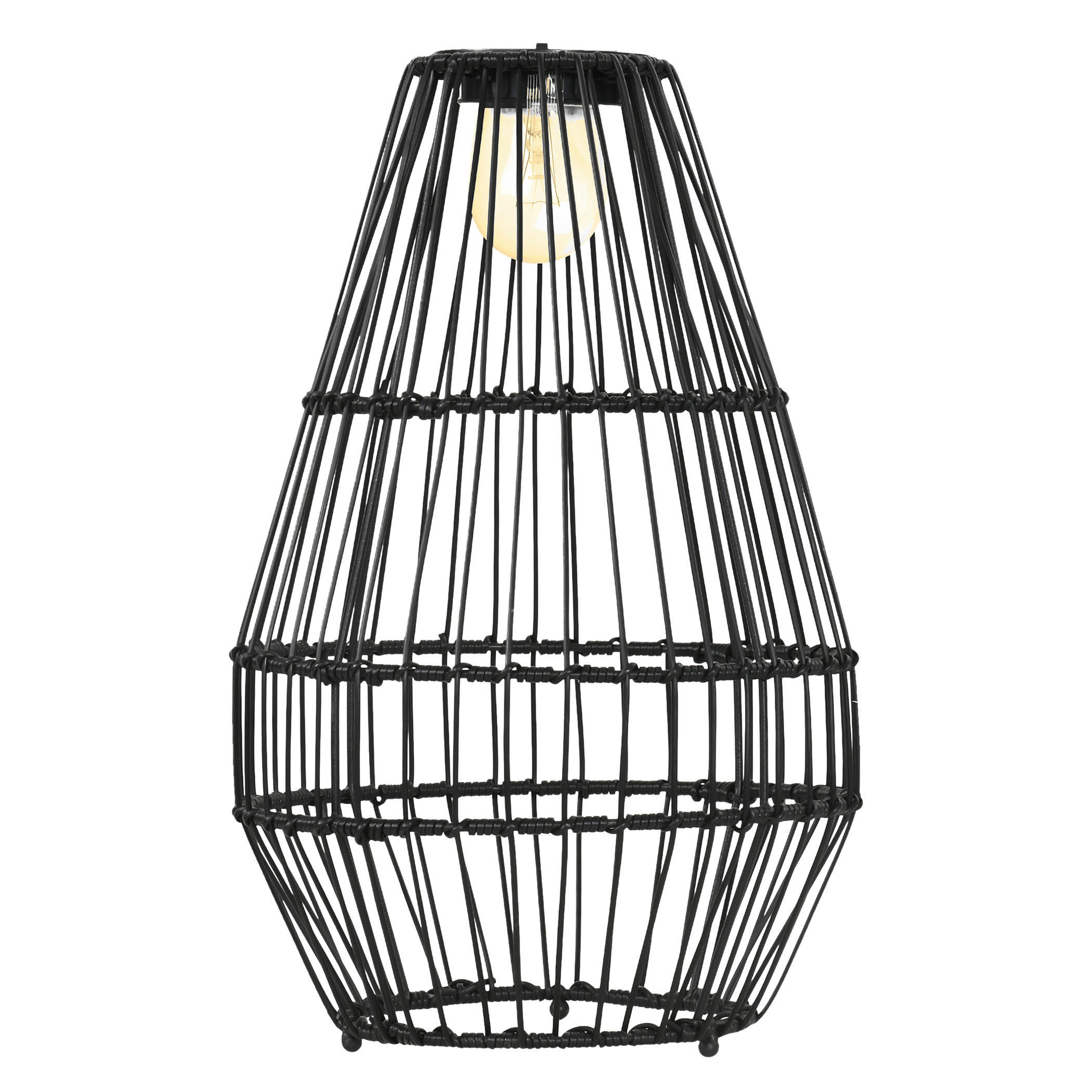 Solarleuchte 867-125V00BK schwarz Edelstahl Polypropylen Polyrattan B/H/L: ca. 34x34x56 cm Solarlampe - schwarz (56,00/34,00/34,00cm) - Outsunny