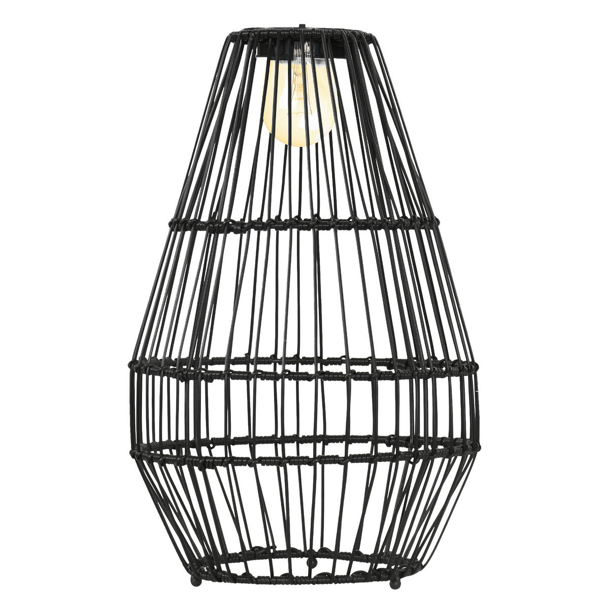 Solarleuchte 867-125V00BK schwarz Edelstahl Polypropylen Polyrattan B/H/L: ca. 34x34x56 cm Solarlampe - schwarz (56,00/34,00/34,00cm) - Outsunny