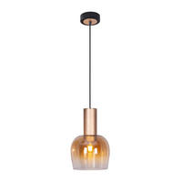 Näve Leuchten Pendelleuchte messing Metall Glas B/H/T/D: ca. 23,5x150x23,5x23,5 cm E27 1 Brennstellen FUNDA - messing (23,50/150,00/23,50cm) - Näve Leuchten
