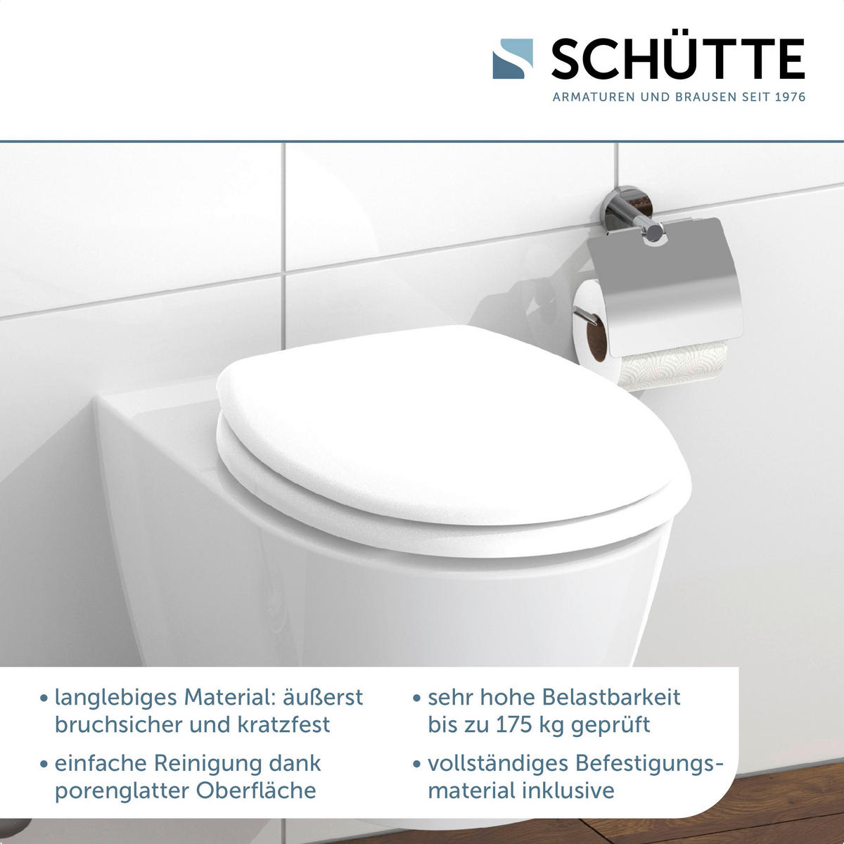 WC-Sitz WHITE weiß Duroplast B/H/T: ca. 37,1x5,5x45,6 cm WHITE - weiß (37,10/5,50/45,60cm) - SCHÜTTE
