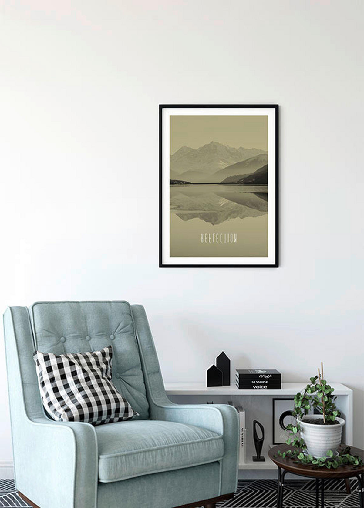 Komar Poster Word Lake Reflection Sand Natur B/L: ca. 30x40 cm Word Lake Reflection Sand - (30,00/40,00cm) - Komar