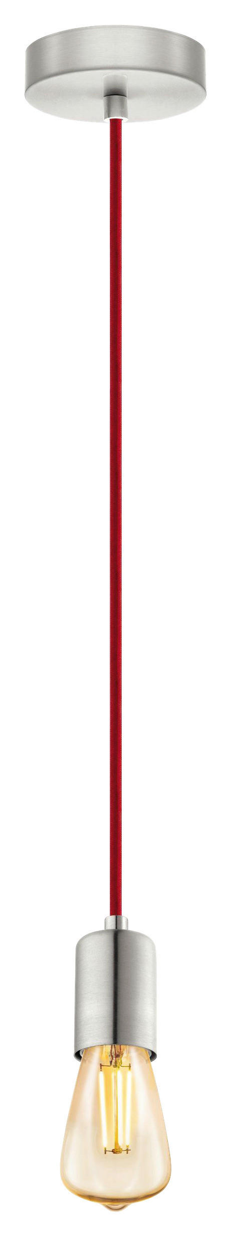 Eglo Pendelleuchte silber Metall Stahl B/H/L: ca. 10x200x10 cm E27 1 Brennstellen Yorth - silber (10,00/10,00/200,00cm) - Eglo