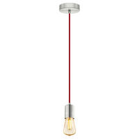 Eglo Pendelleuchte silber Metall Stahl B/H/L: ca. 10x200x10 cm E27 1 Brennstellen Yorth - silber (10,00/10,00/200,00cm) - Eglo