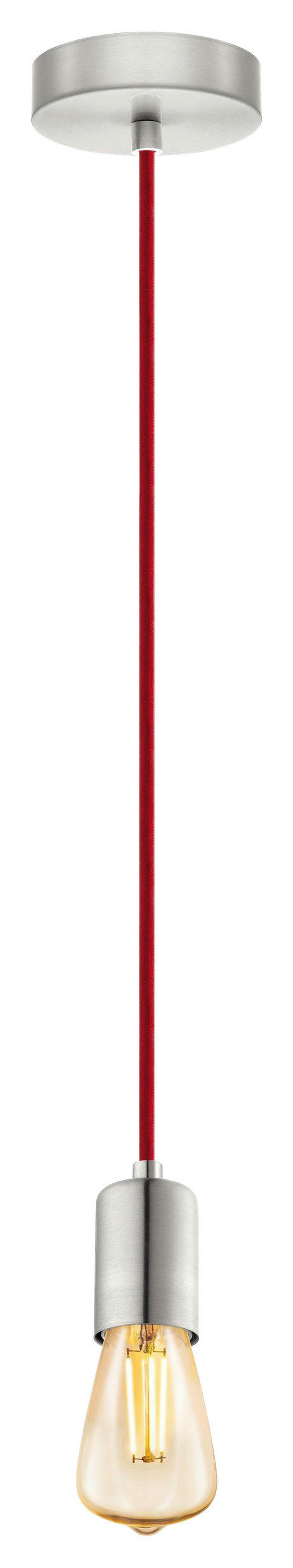 Eglo Pendelleuchte silber Metall Stahl B/H/L: ca. 10x200x10 cm E27 1 Brennstellen Yorth - silber (10,00/10,00/200,00cm) - Eglo