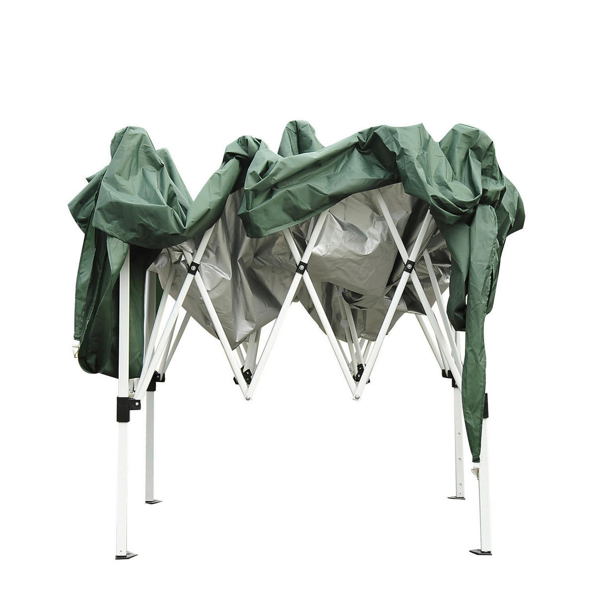 Outsunny Pavillon grün Stahl B/H/L: ca. 240x250x240 cm Pavillon - grün (240,00/240,00/250,00cm) - Outsunny