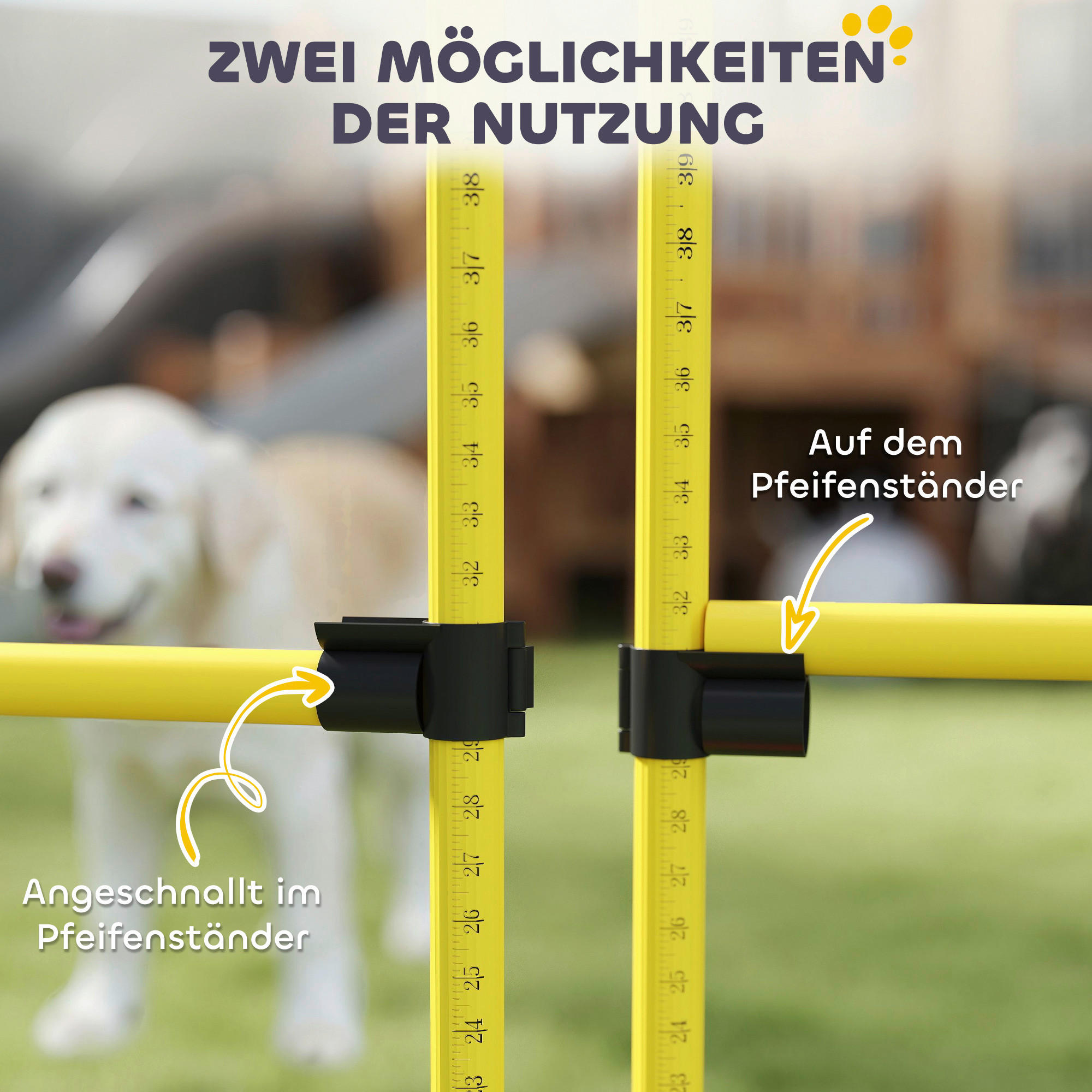 Thumbnail - PawHut Hund Agility Set gelb Kunststoff B/H/L: ca. 19,5x103x124 cm