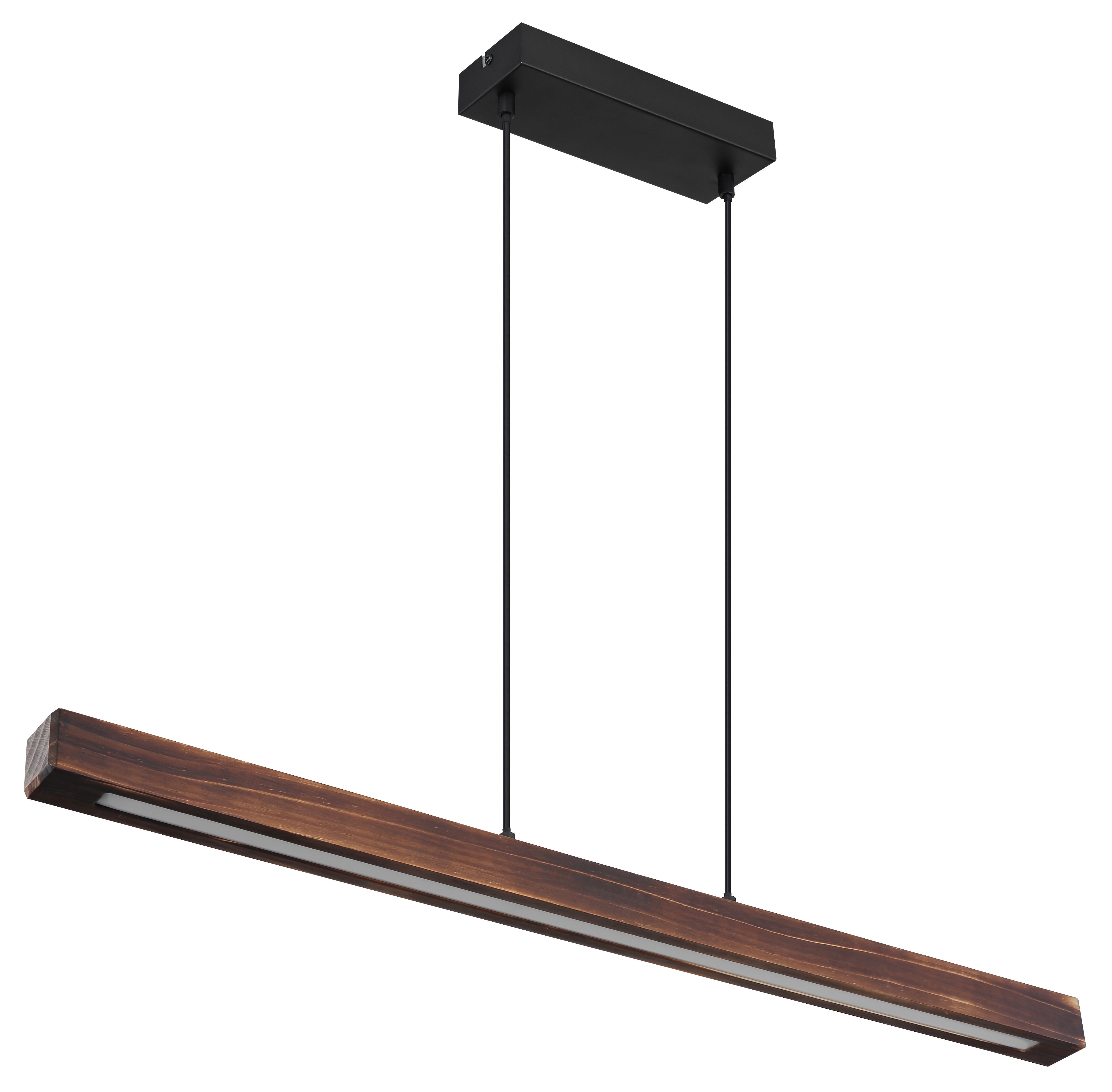GLOBO LED-Pendelleuchte Tibeon 15536H schwarz natur Metall Kunststoff Holz B/H: ca. 90x120 cm Tibeon - natur/schwarz (90,00/120,00cm) - GLOBO